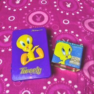 Vintage Retro 90’s Tweety Bird Warner Bros Metal & Plastic Box Tin Bundle